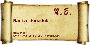 Maria Benedek névjegykártya